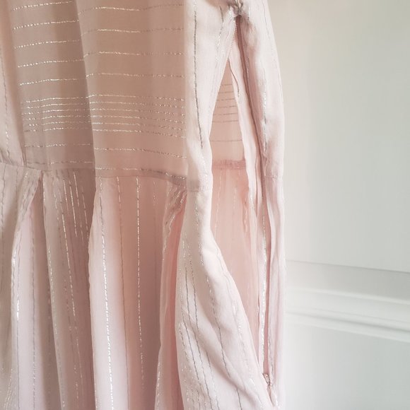 PEYTON & PARKER Blush Pink Extended Sleeve Stripe Womens Dress SZ XS - Picture 11 of 16